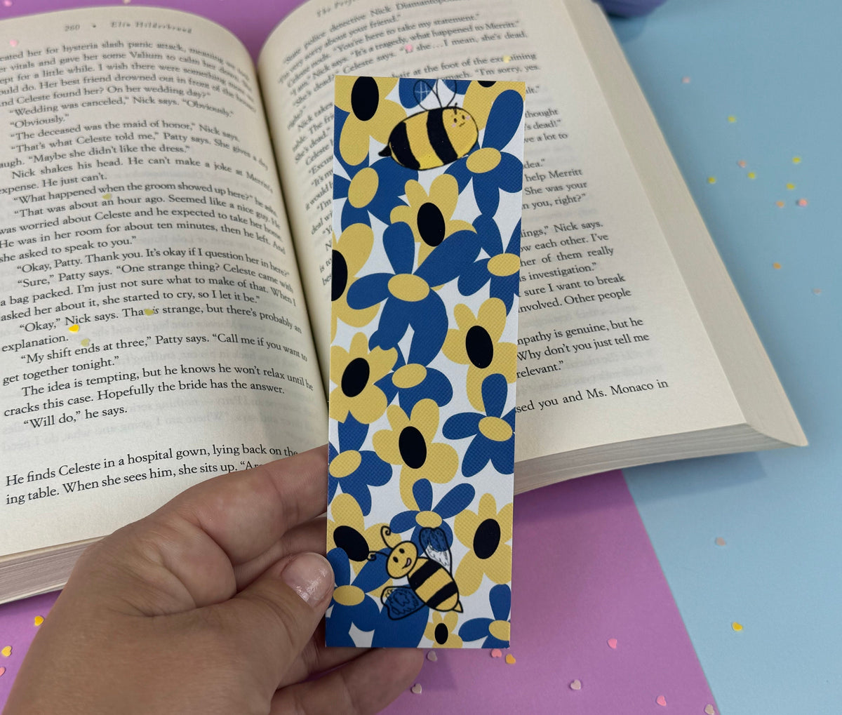 Stewart & Marley Bumblebee and Flowers Bookmark