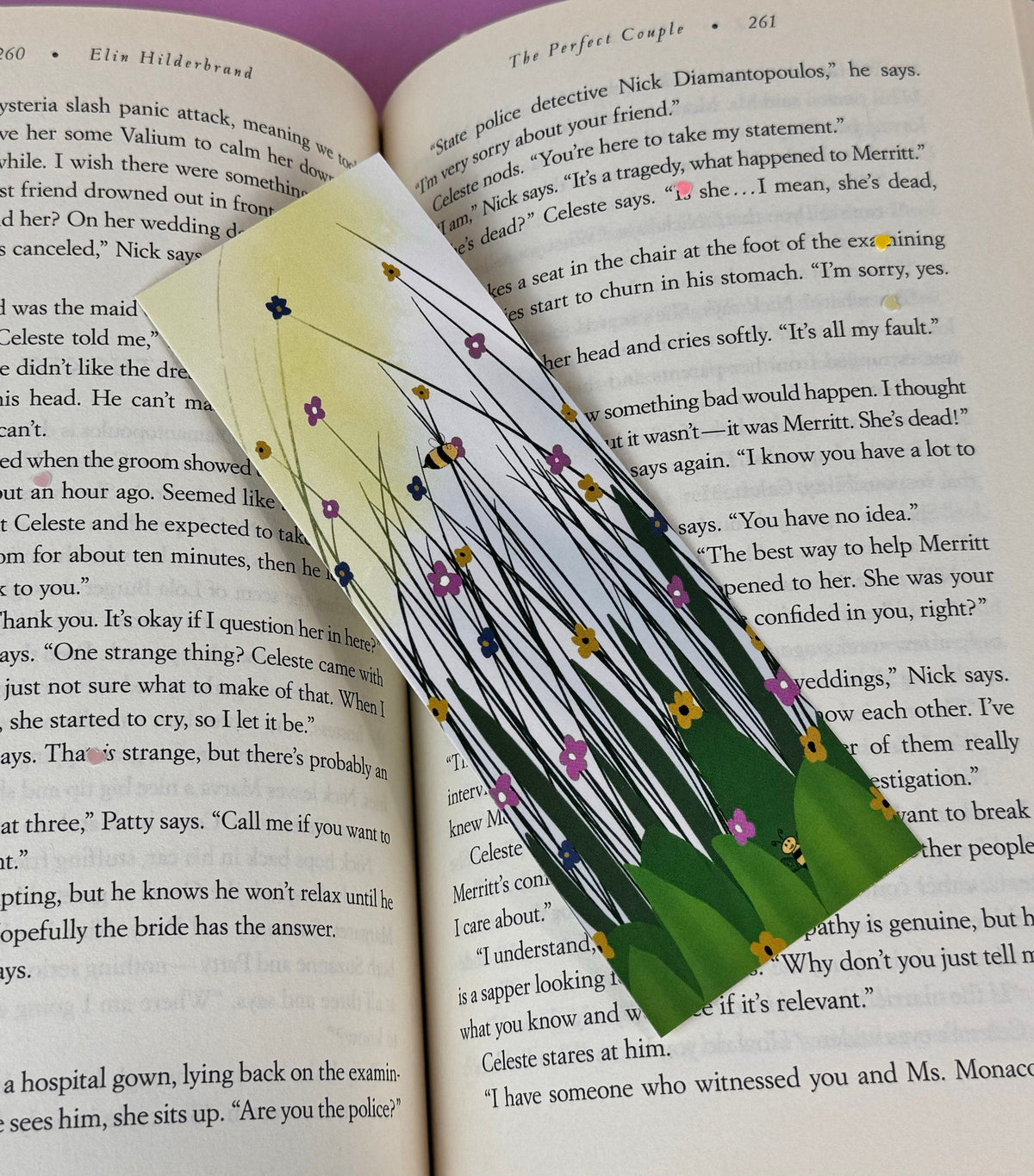 Bumblebee & Wildflower Meadow Laminated Bookmark