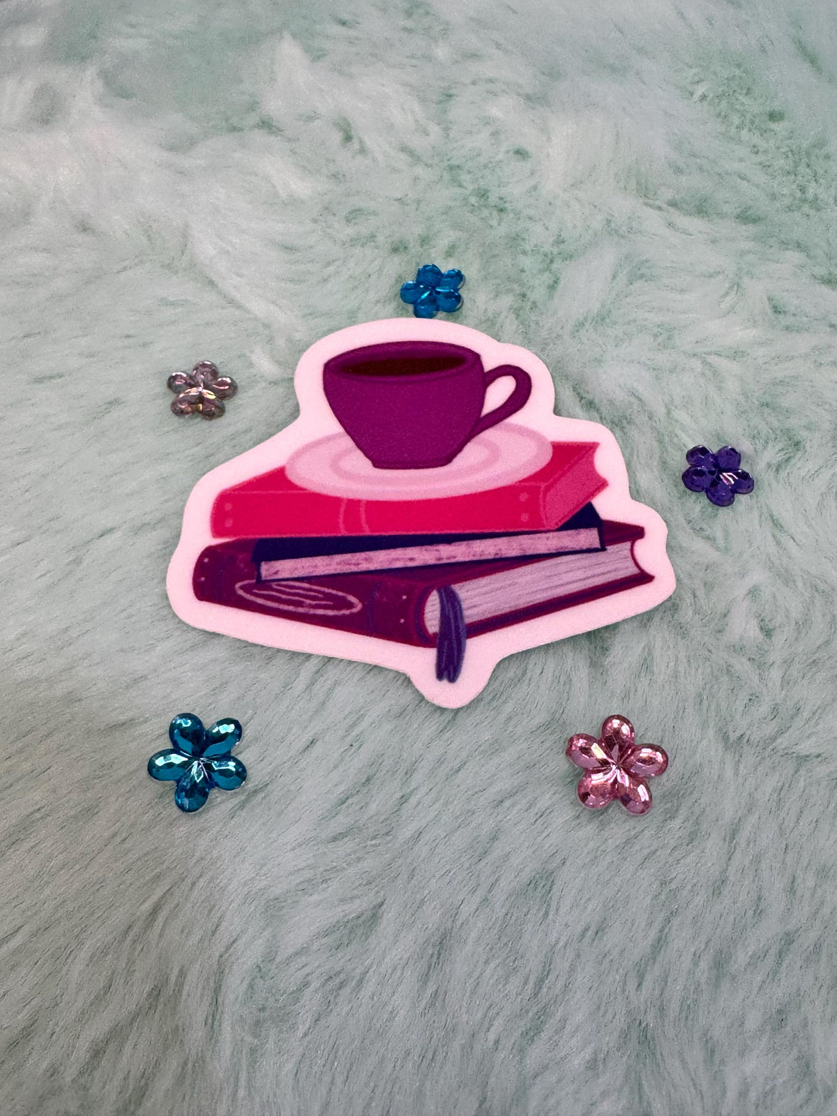 Coffee & Books Sticker | Hand-Drawn Vinyl Decal