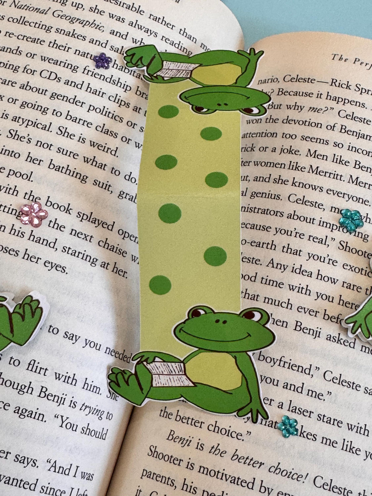 Mr. Downtime Reading Frog Magnetic Bookmark