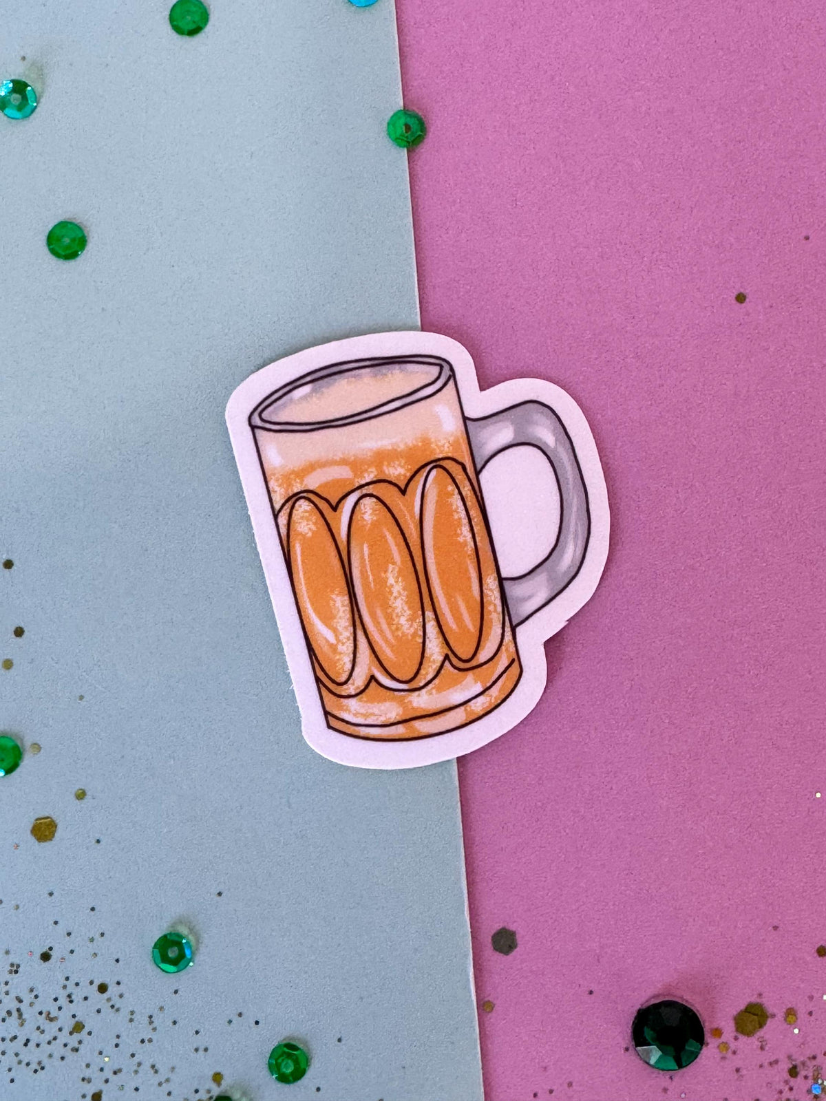 Mug of Beer Sticker, Cheers Laminated or Matte Sticker For Planners, Journals, Agendas