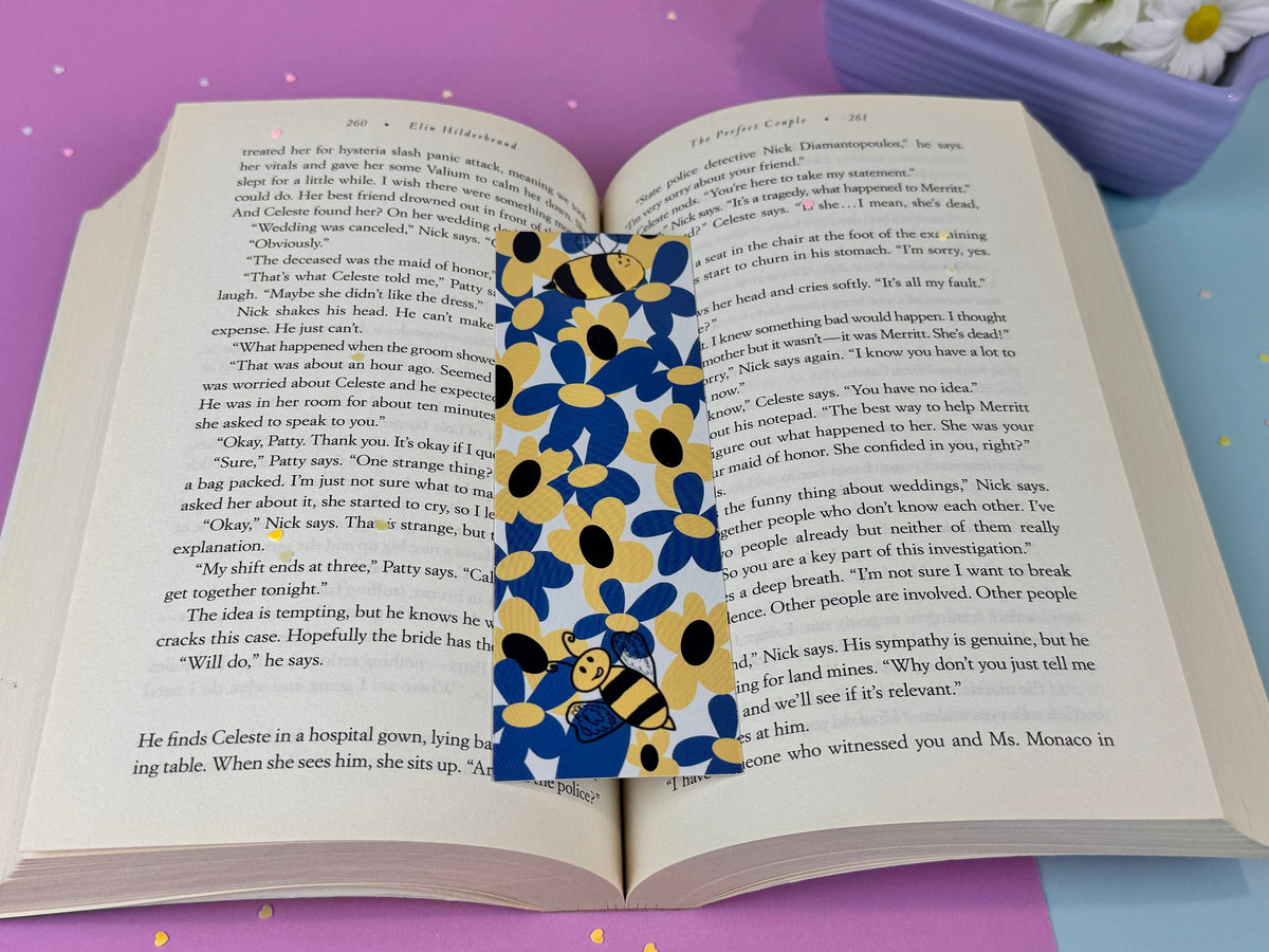 Stewart & Marley Bumblebee and Flowers Bookmark