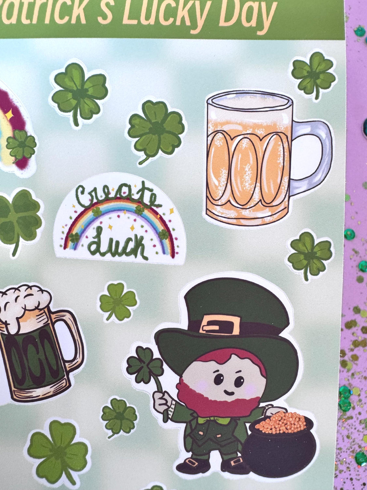 St. Patrick’s Day Sticker Sheet | 20 Lucky Planner Stickers