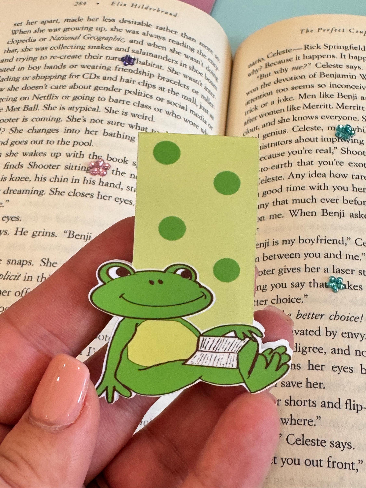 Mr. Downtime Reading Frog Magnetic Bookmark