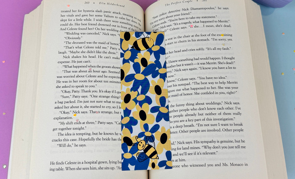 Stewart & Marley Bumblebee and Flowers Bookmark