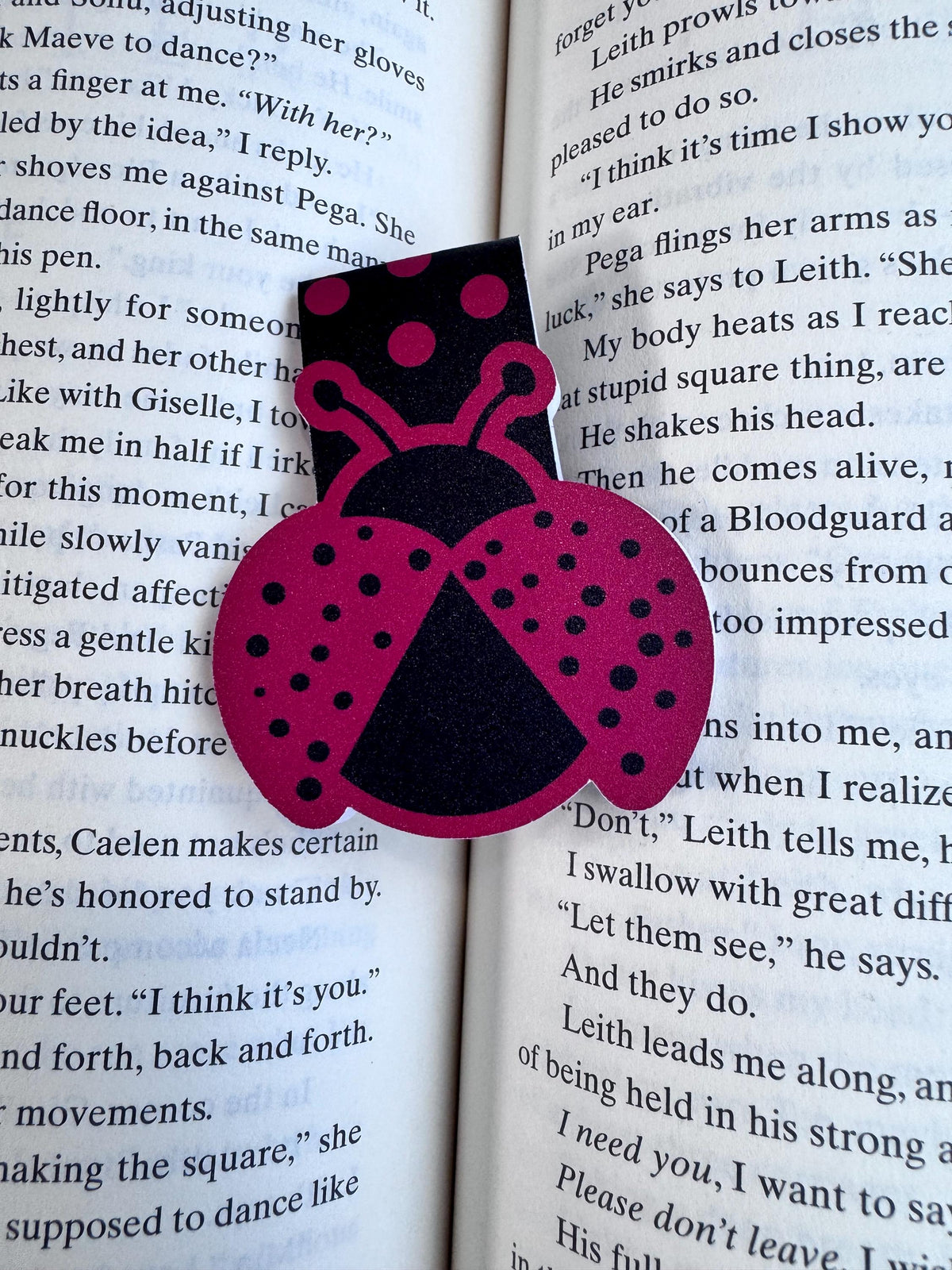 Whimsical Lady Bug Magnetic Bookmark – Handmade & Unique
