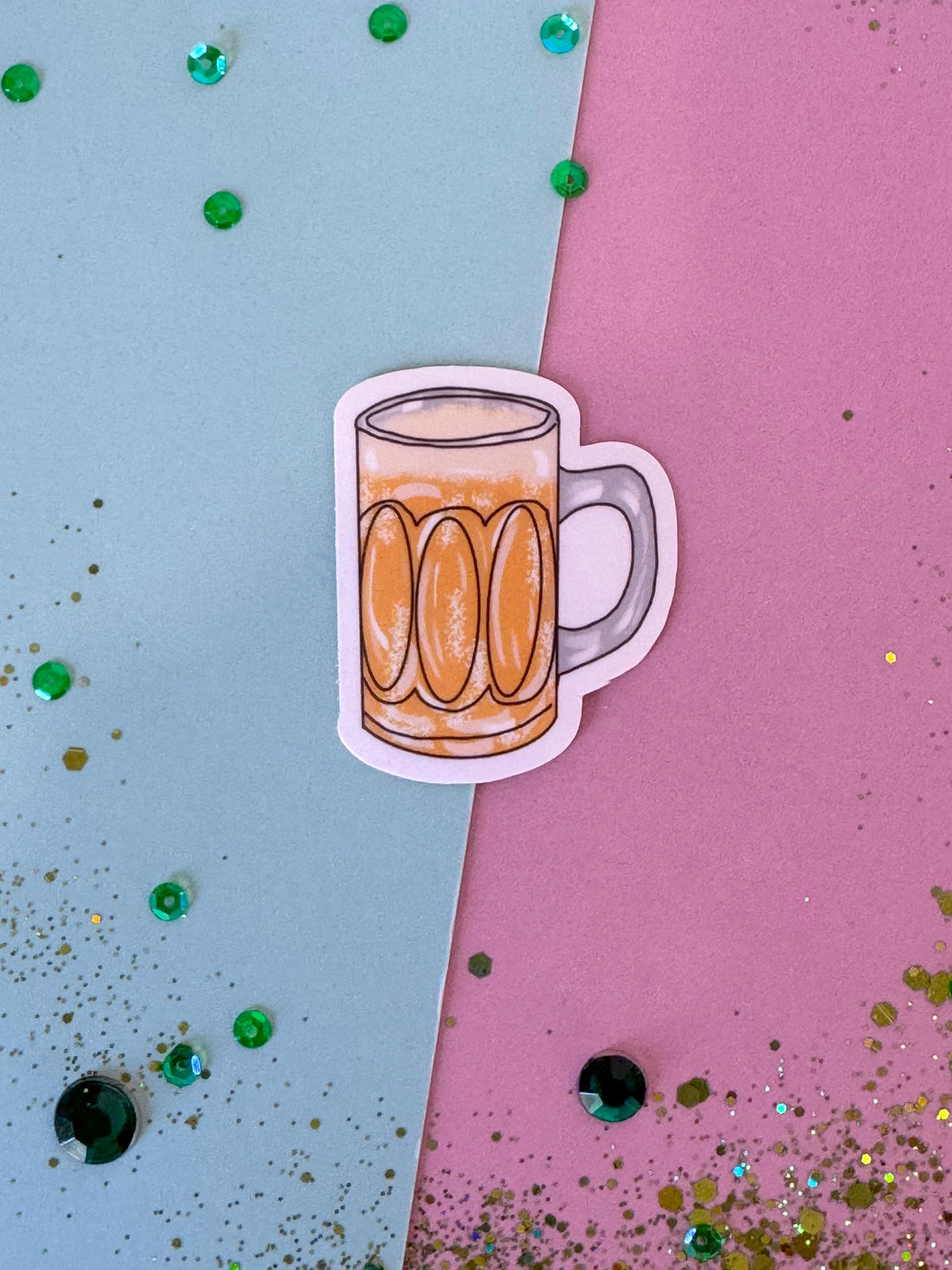 Mug of Beer Sticker, Cheers Laminated or Matte Sticker For Planners, Journals, Agendas