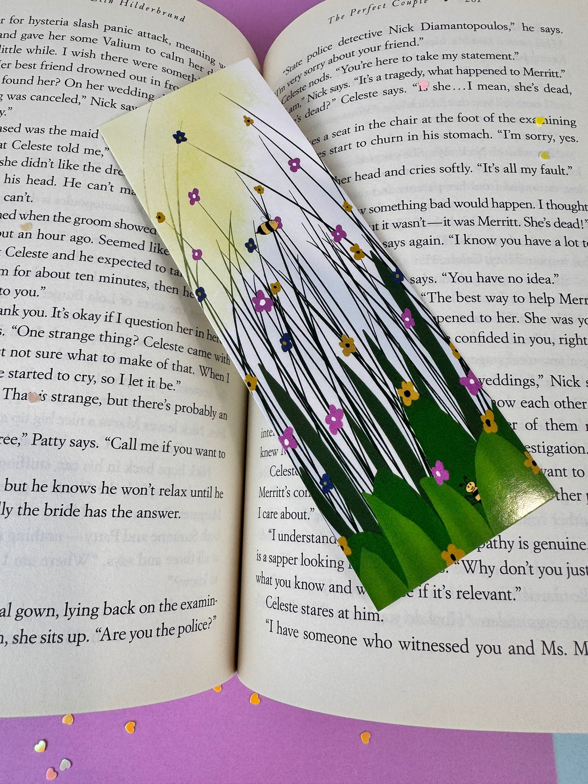 Bumblebee & Wildflower Meadow Laminated Bookmark