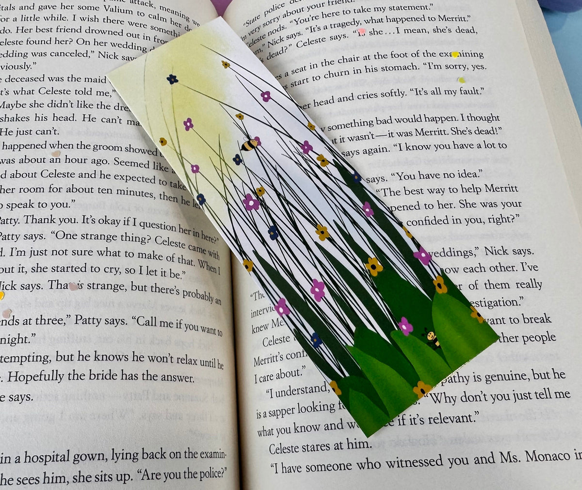 Bumblebee & Wildflower Meadow Laminated Bookmark