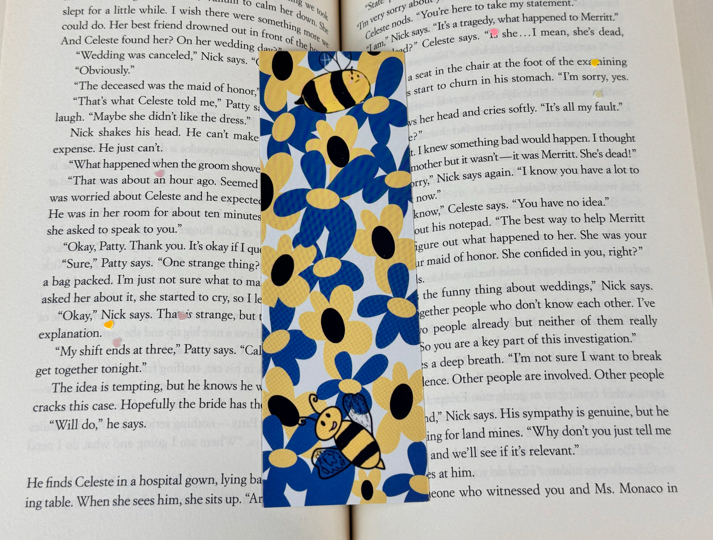 Bumblebees Stewart and Marley Among the Flowers Bookmark