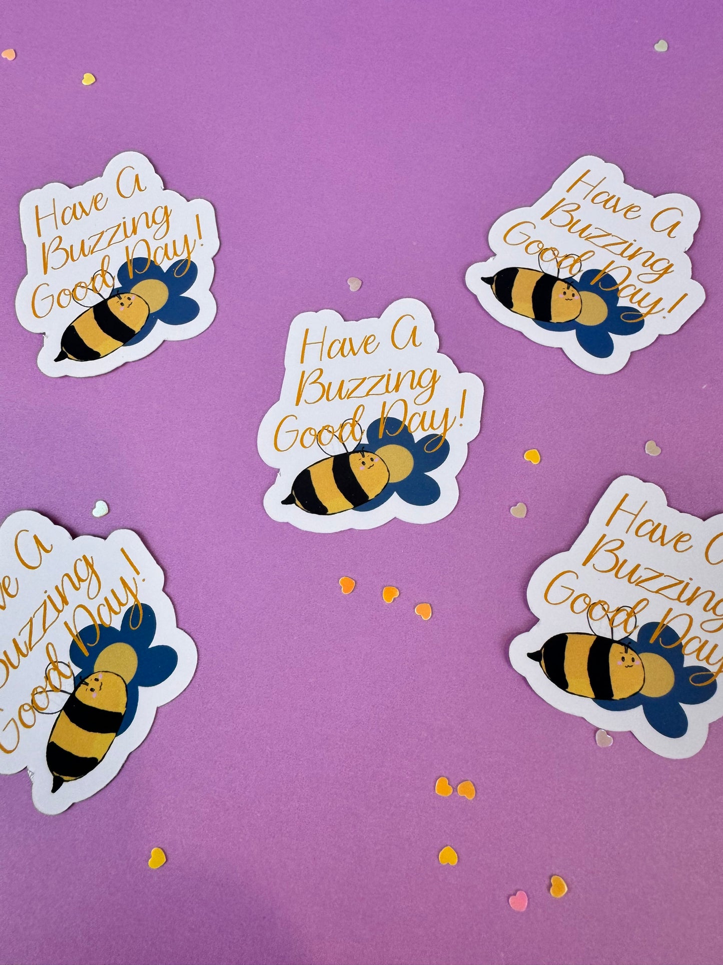 Have a Buzzing Good Day! Bumblebee Die Cut Sticker, 1.75 Inch Matte