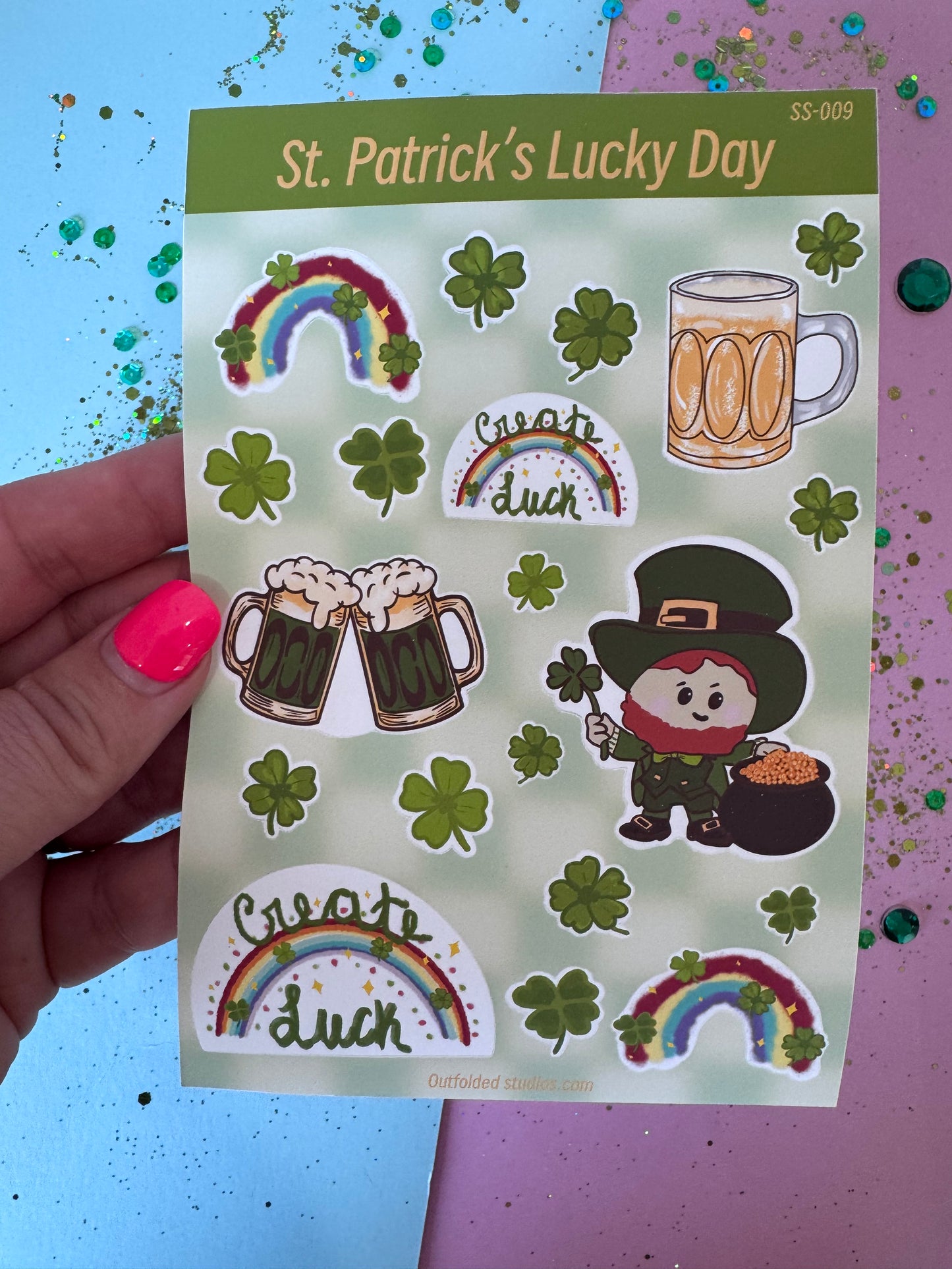 St. Patrick's Day Sticker Sheet For Lucky Planner Pages
