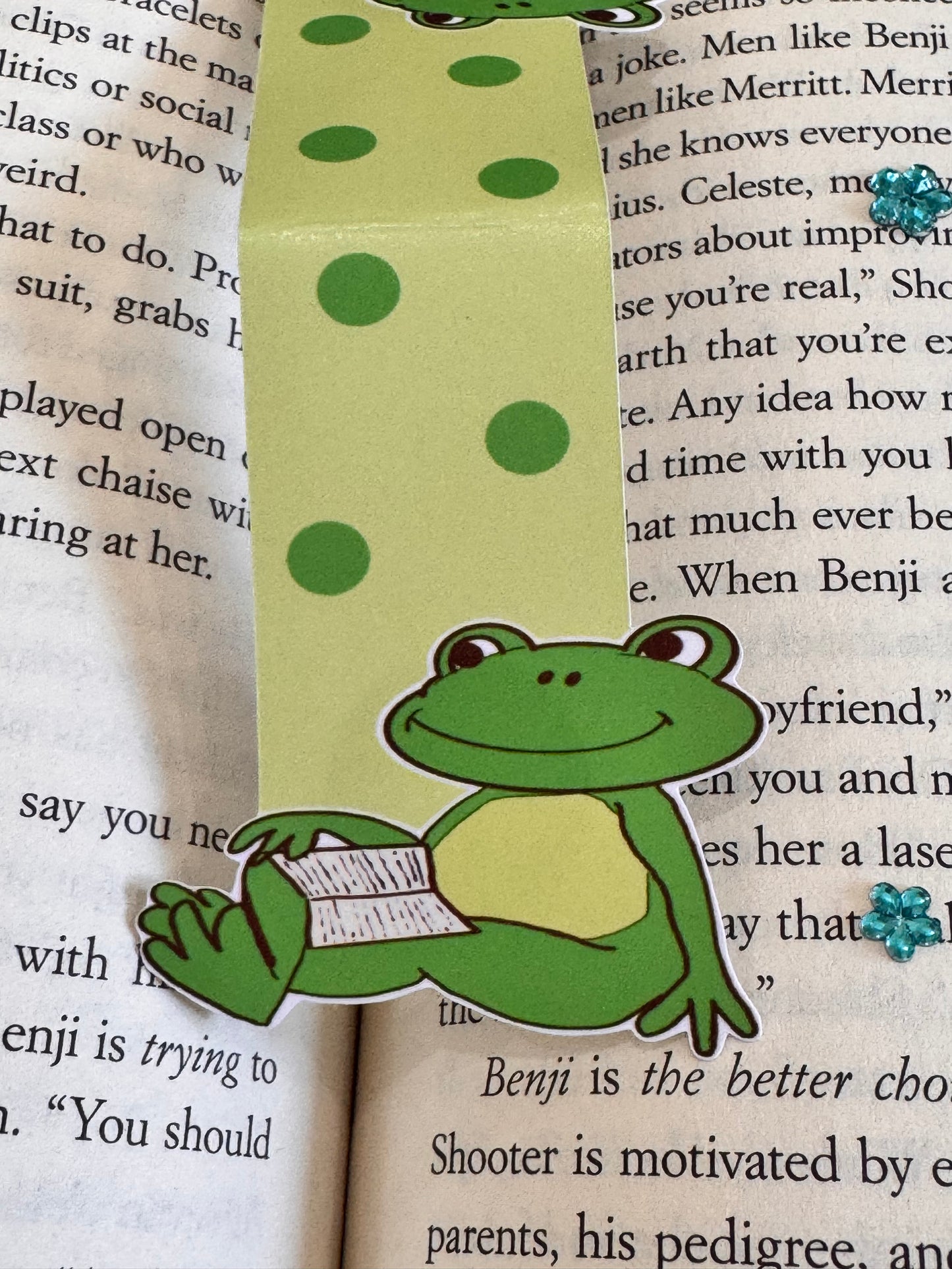 Cute Frog Reading Magnetic Bookmark For Readers