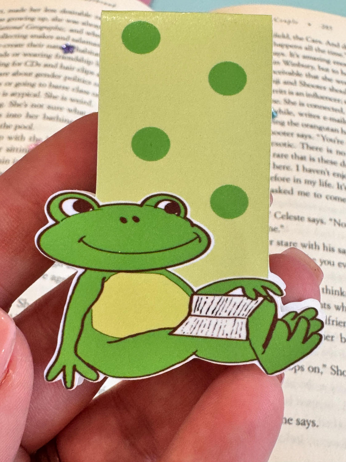 Mr. Downtime Reading Frog Magnetic Bookmark