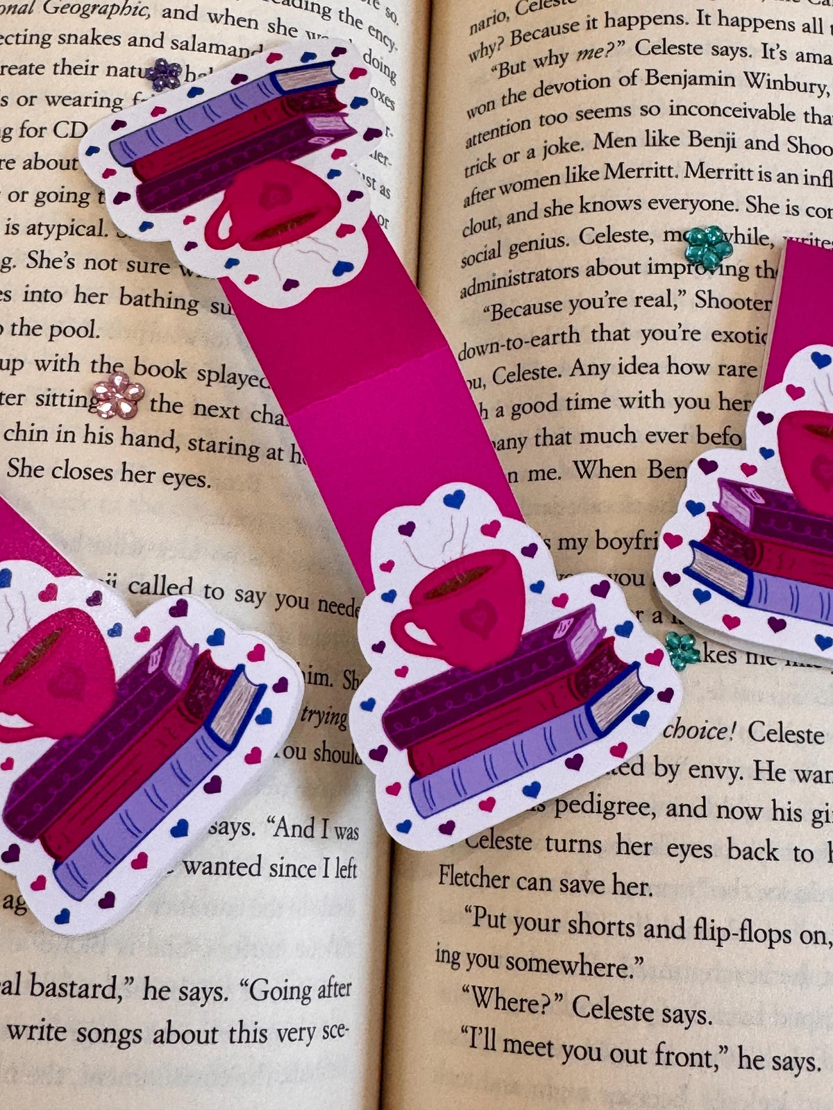 Coffee & Books Magnetic Bookmark – Gift for Readers