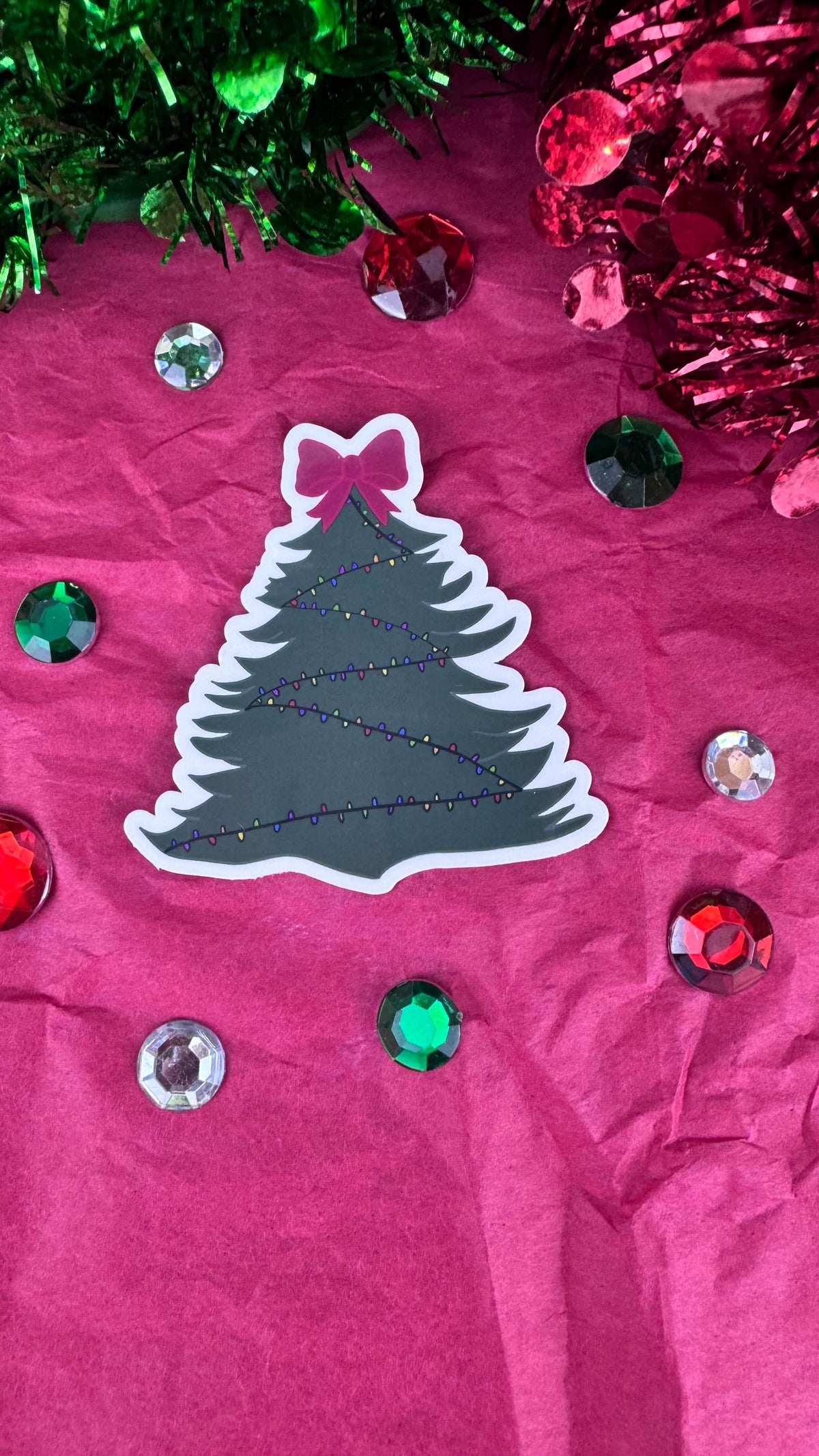 Hand Drawn Christmas Tree Sticker- Festive Holiday Planner or Phone Decor