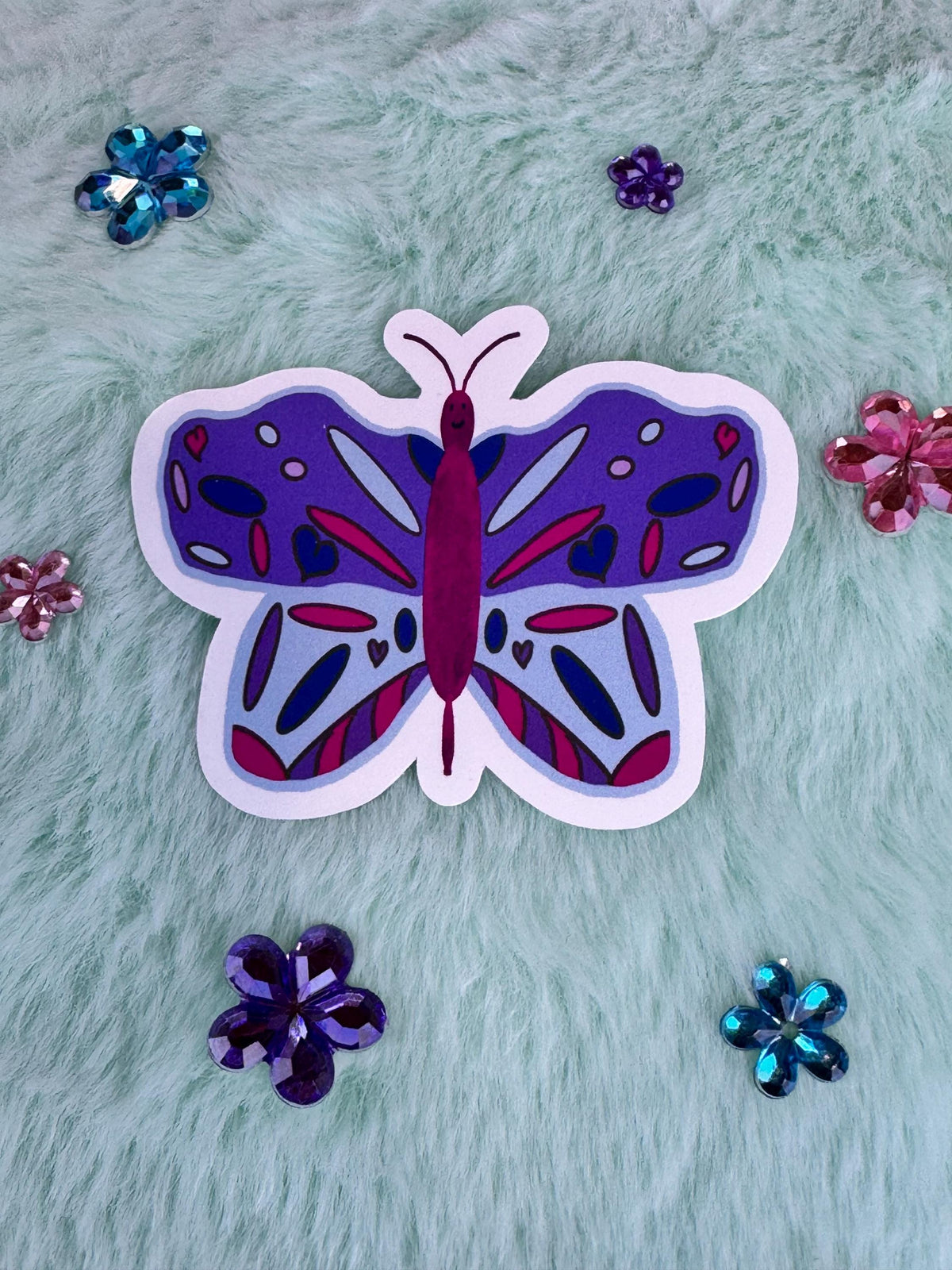 Purple Butterfly Sticker | Hand-Drawn Vinyl Sticker