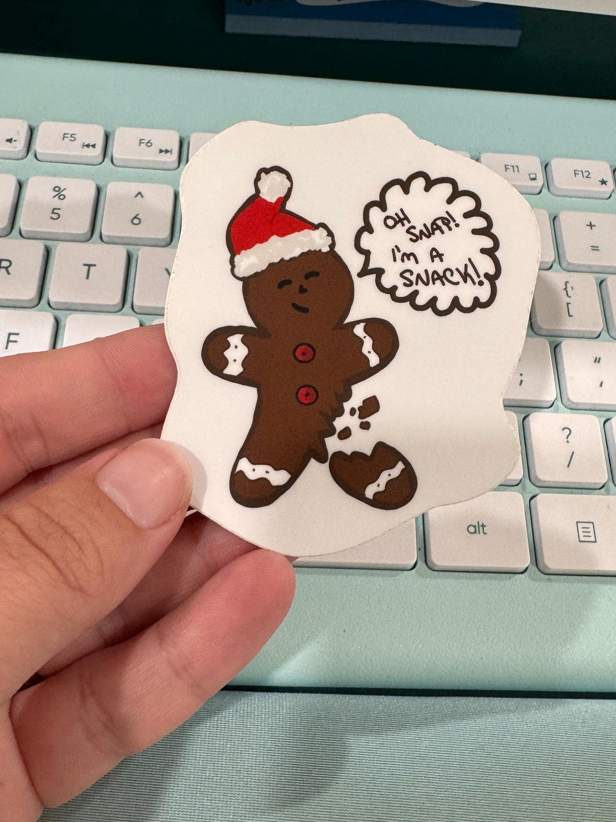 Oh Snap! I’m a Snack! Gingerbread Sticker | Christmas Vinyl