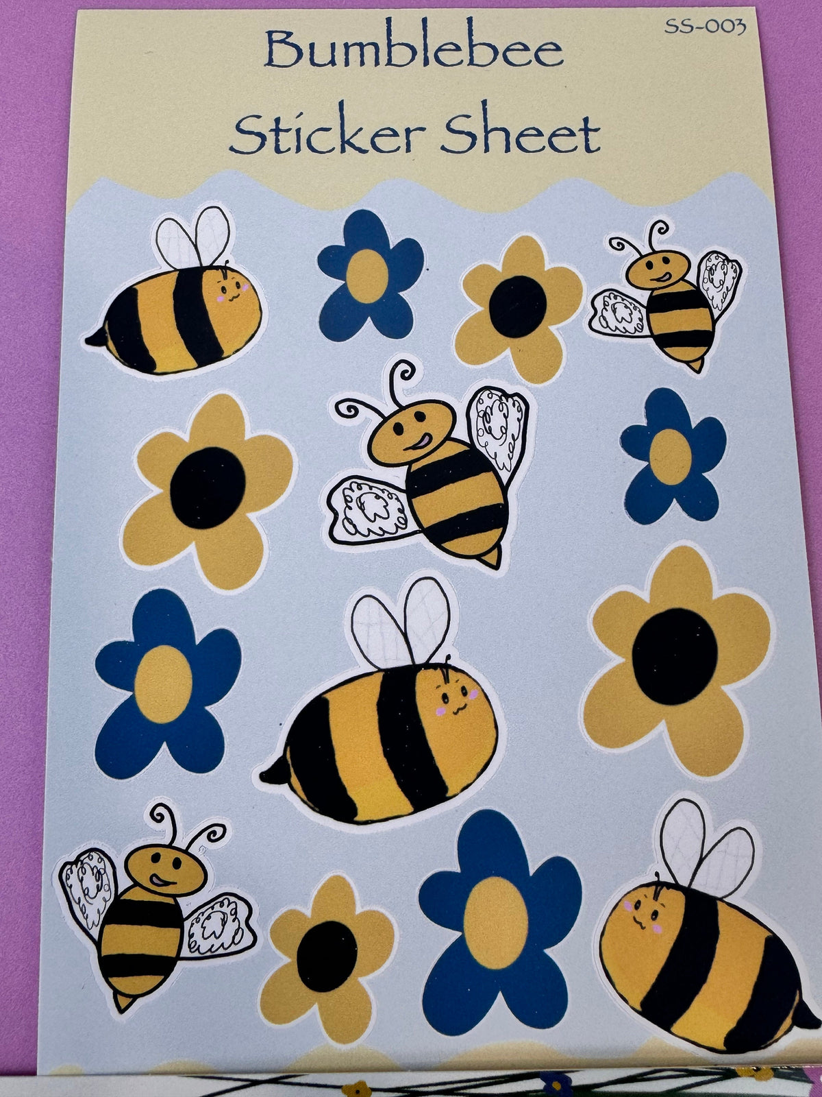 Bumblebees & Flowers Sticker Sheet | 14 Stickers