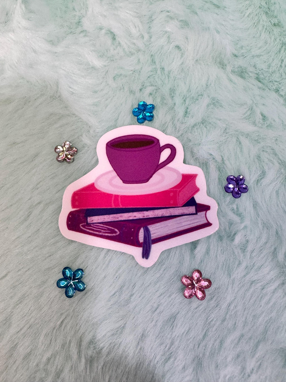 Coffee & Books Sticker | Hand-Drawn Vinyl Decal