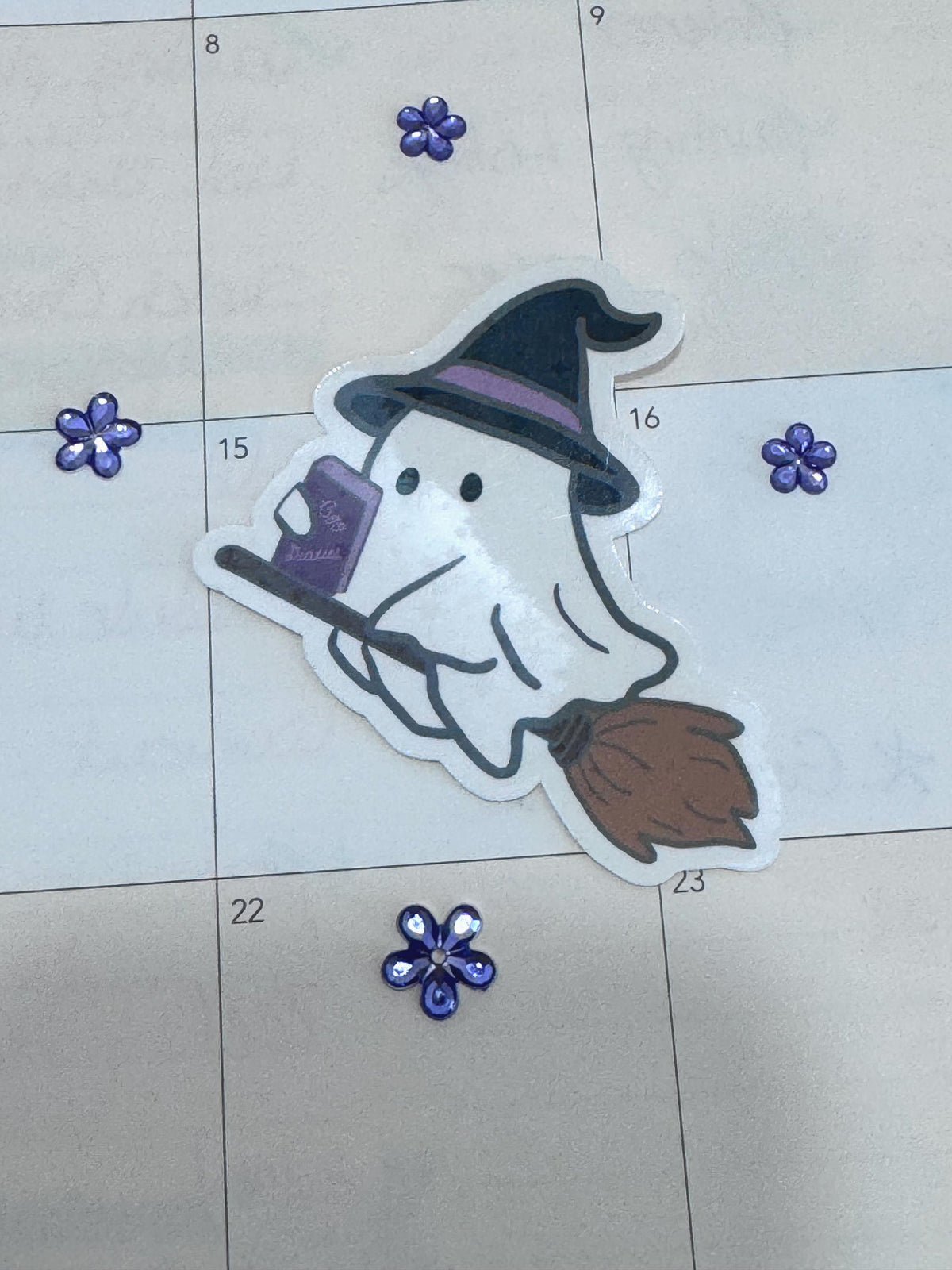Reading Ghost Holographic Sticker | Bookish Halloween Sticker