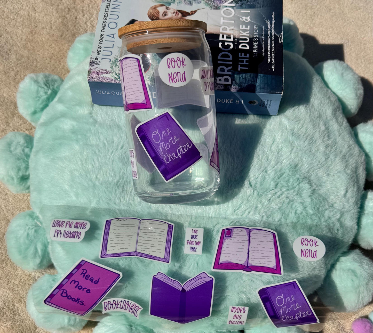 Book Lover Glass Beer Can, Cup For Readers and Book Lovers, Libby Glass Can, Iced Coffee Glass - B Grade