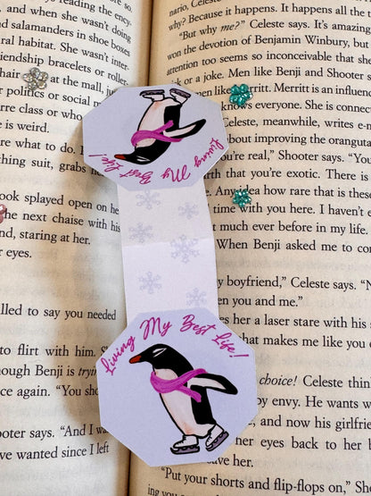 Living My Best Life Penguin Magnetic Bookmark