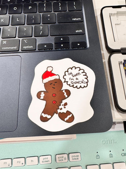 Oh Snap! I’m a Snack! Gingerbread Sticker | Christmas Vinyl