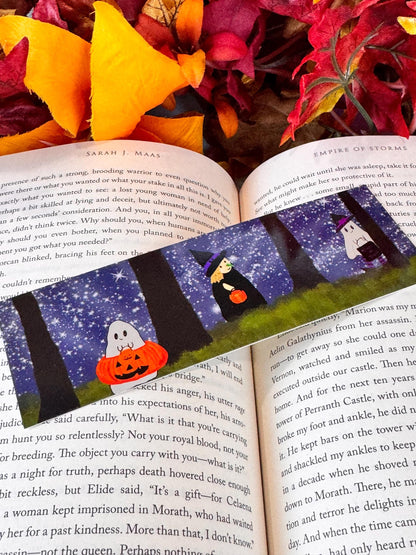 Halloween Bookmark | Trick-or-Treaters | Laminated 2 × 6