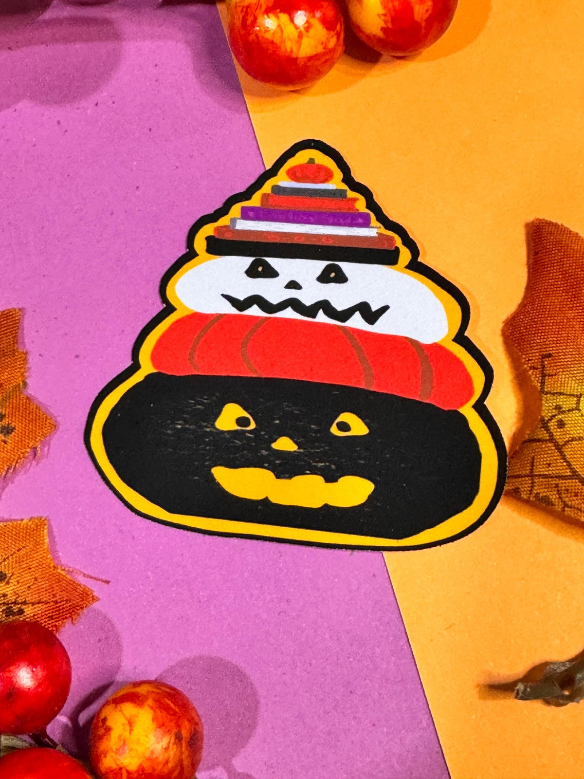 Book Lover Halloween Spooky Jack-O-Lantern Sticker