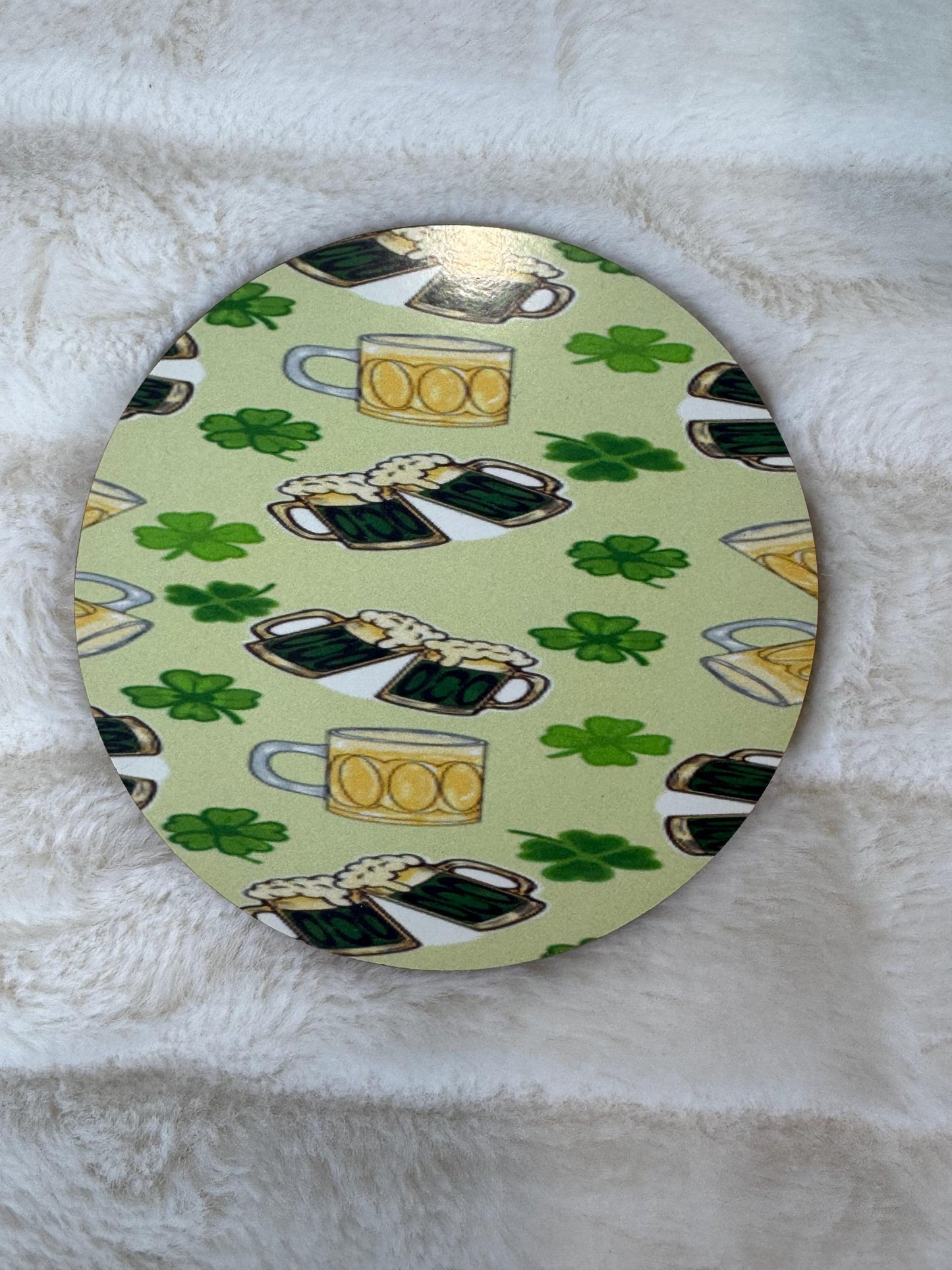 St. Patrick's Day Beer and Shamrock Coaster