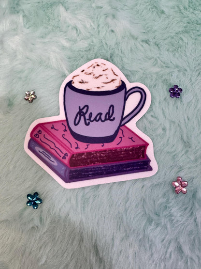 Read a Latte Sticker | Books & Coffee Vinyl Decal