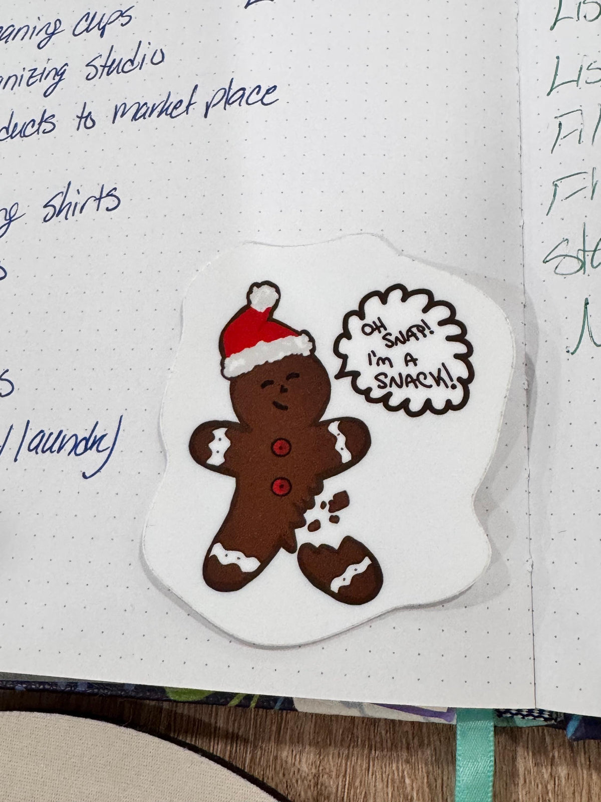 Oh Snap! I’m a Snack! Gingerbread Sticker | Christmas Vinyl