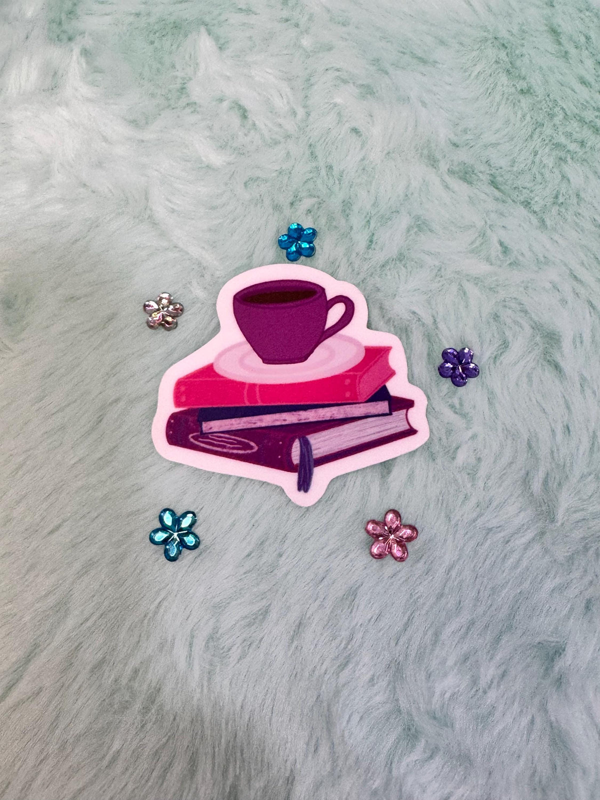 Coffee & Books Sticker | Hand-Drawn Vinyl Decal