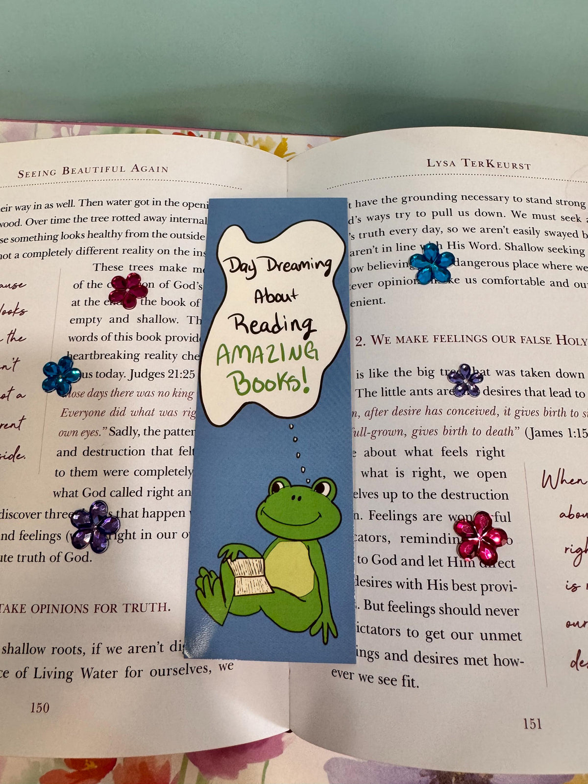 Frog Bookmark | Book Lover & Dreamer | Laminated 2 × 6