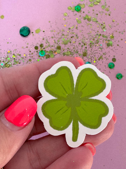 4 Leaf Clover Sticker, Hand Drawn Shamrock, Holographic Planner Journal (1.5x1.5 Inch)
