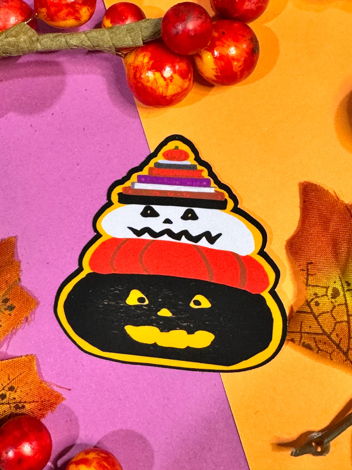 Book Lover Halloween Spooky Jack-O-Lantern Sticker