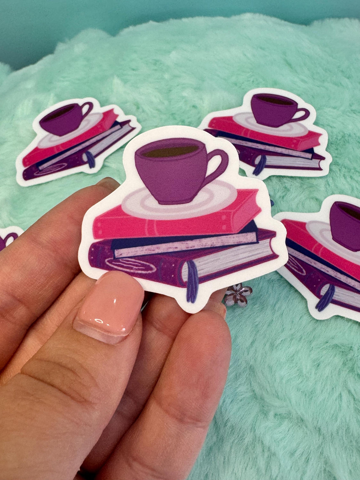 Coffee & Books Sticker | Hand-Drawn Vinyl Decal
