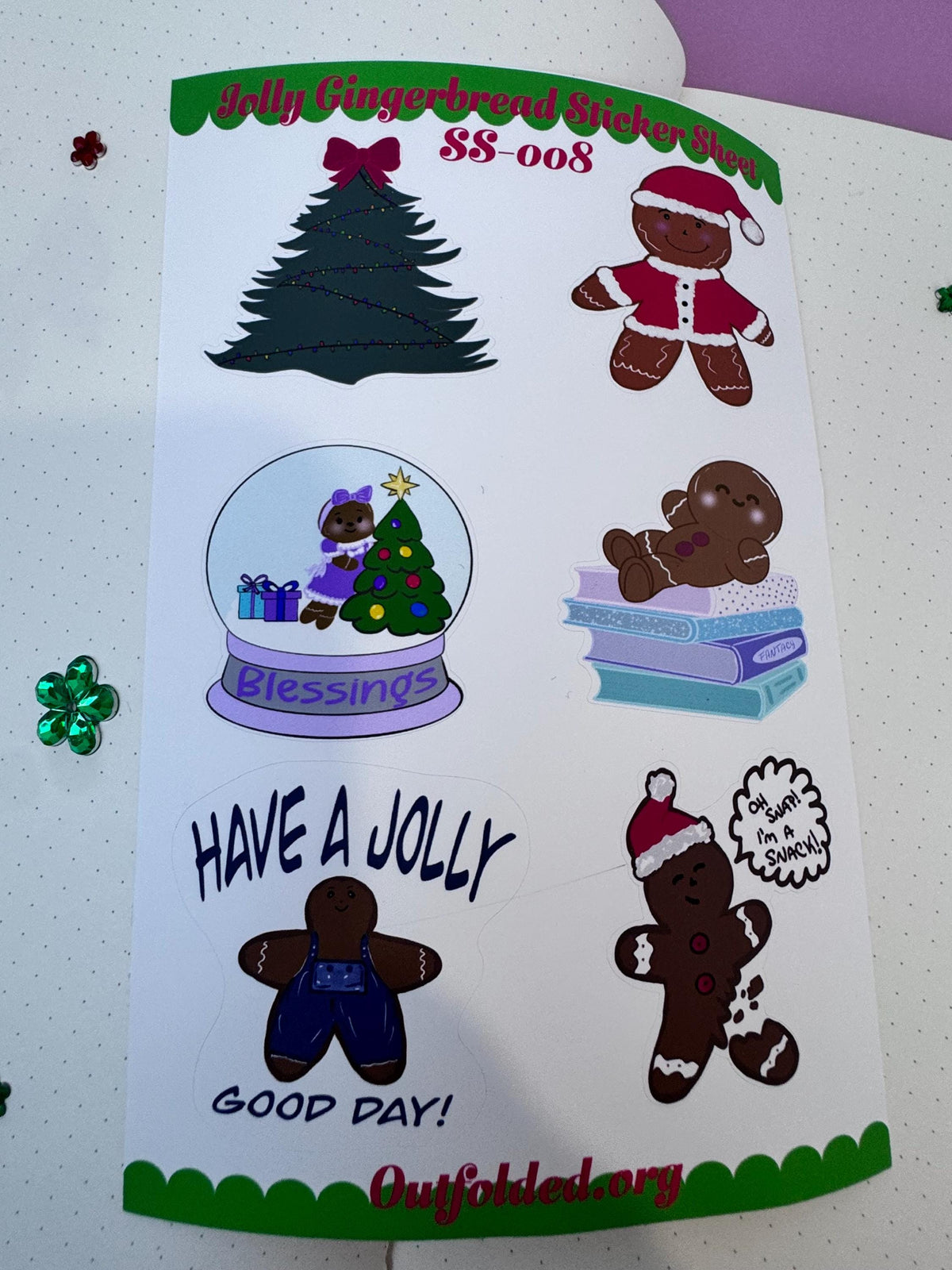 Winter Season Holiday Planner Stickers Featuring Gingerbread Men and Women- Sticker Sheet