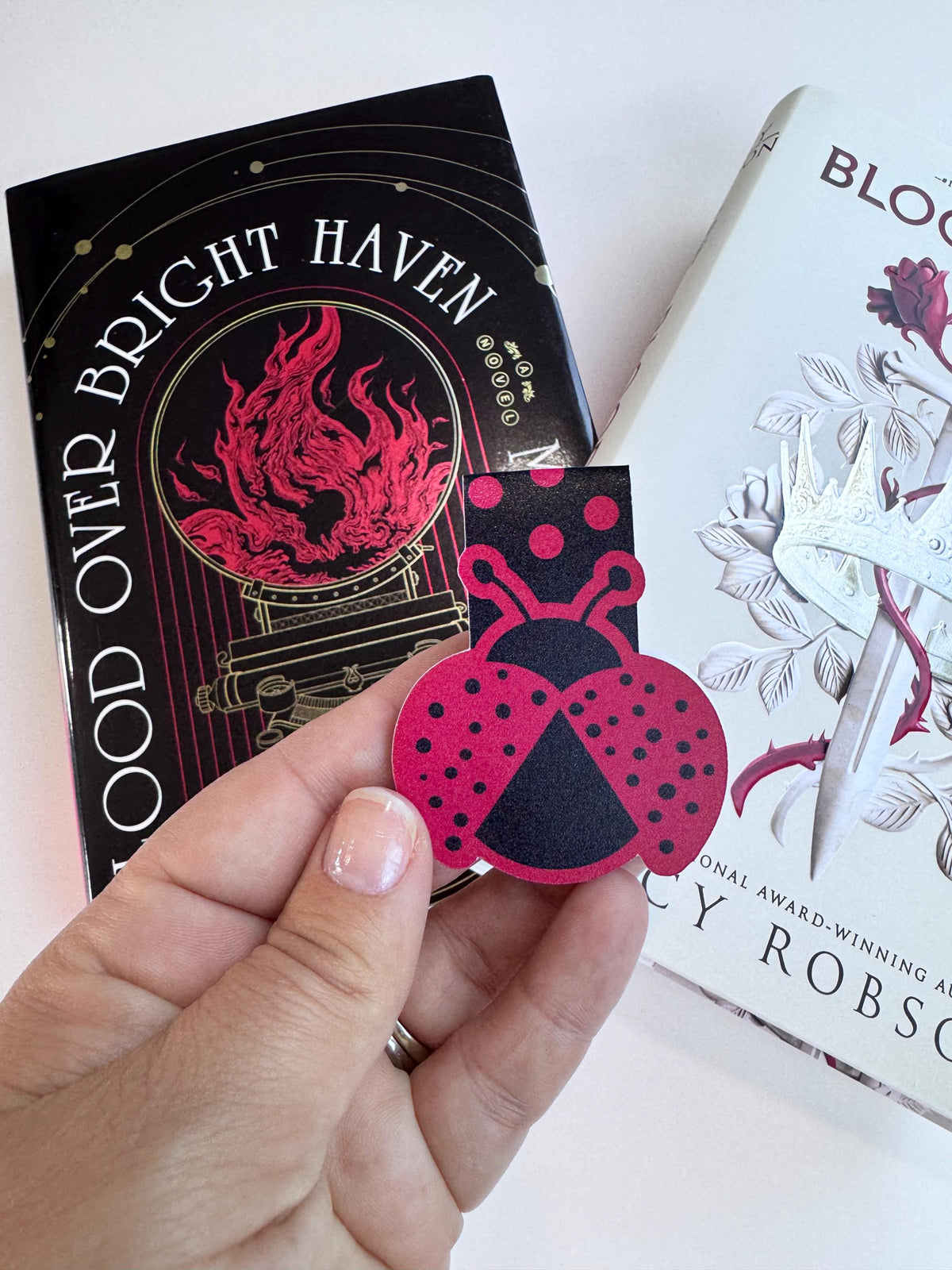 Whimsical Lady Bug Magnetic Bookmark – Handmade & Unique