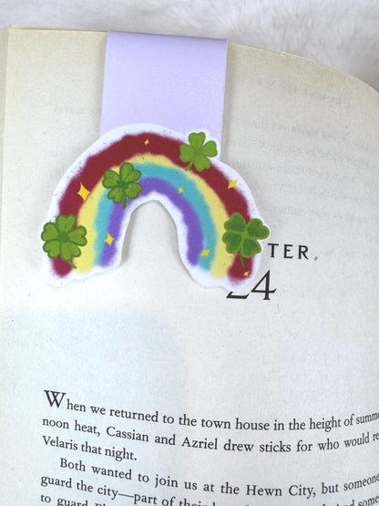 Rainbow and Lucky Clover Magnetic Bookmark