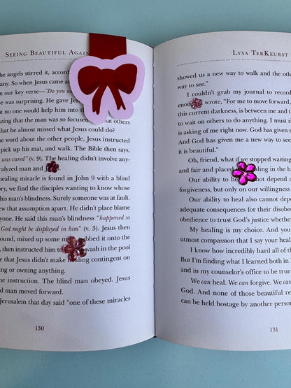 Red Bow Magnetic Bookmark