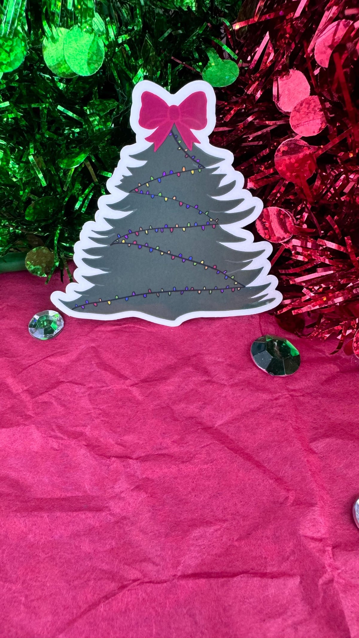 Hand Drawn Christmas Tree Sticker- Festive Holiday Planner or Phone Decor