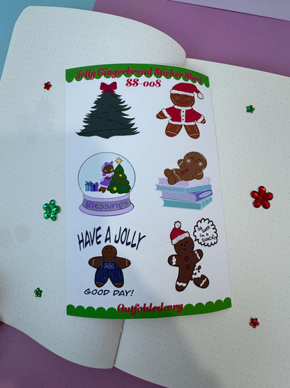 Winter Season Holiday Planner Stickers Featuring Gingerbread Men and Women- Sticker Sheet