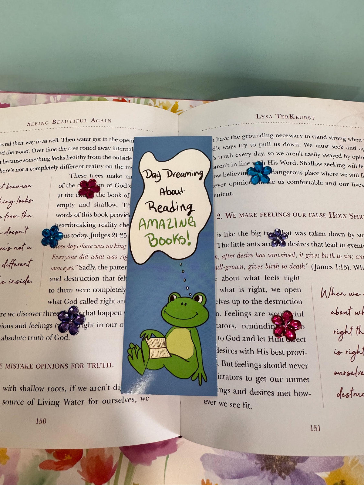 Frog Bookmark | Book Lover & Dreamer | Laminated 2 × 6
