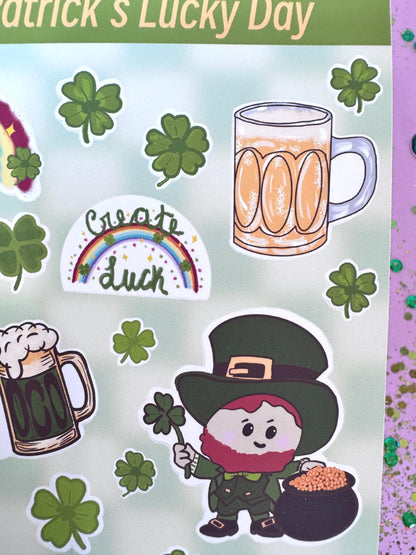 St. Patrick’s Day Sticker Sheet | 20 Lucky Planner Stickers
