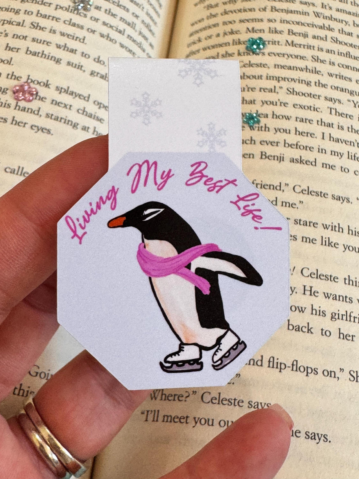Living My Best Life Penguin Magnetic Bookmark