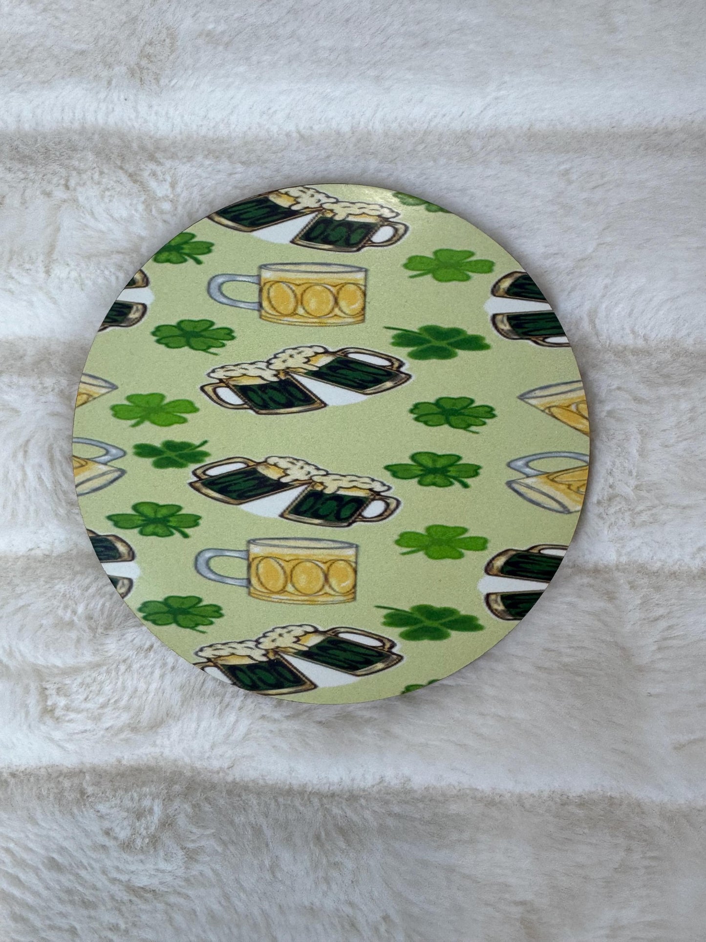 St. Patrick's Day Beer and Shamrock Coaster