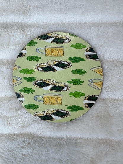 St. Patrick's Day Beer and Shamrock Coaster