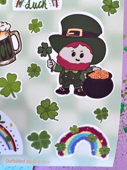 St. Patrick’s Day Sticker Sheet | 20 Lucky Planner Stickers